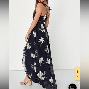 Lulus’ High Low Navy Floral Dress